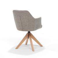 RV Design Eetkamerstoel Calvin - Draaibaar - Stof Kiezel Eiken
