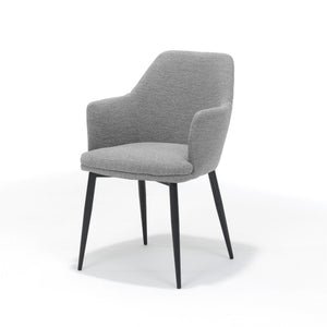 Eetkamerstoel Calvin - Vast - Bouclé Staalgrijs