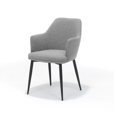 Eetkamerstoel Calvin - Vast - Bouclé Staalgrijs
