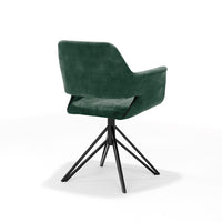 RV Design Eetkamerstoel Katy - Draaibaar - Velvet Donkergroen - Mooier Thuis
