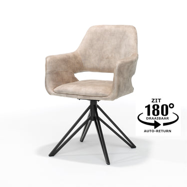 Esszimmerstuhl Katy - Drehbar - Samt Beige