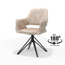 Eetkamerstoel Katy - Draaibaar - Velvet Beige - 61 cm breed - Mooier Thuis