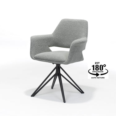 Esszimmerstuhl Katy - Drehbar - Bouclé Grau
