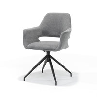 RV Design Eetkamerstoel Katy - Draaibaar - Stof Grijs - Mooier Thuis