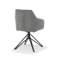 RV Design Eetkamerstoel Blues - Draaibaar - Ribstof Antraciet