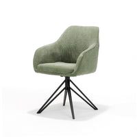 RV Design Eetkamerstoel Blues - Draaibaar - Ribstof Groen