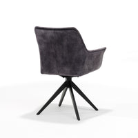 RV Design Eetkamerstoel Magnus - Draaibaar - Velvet Antraciet - Mooier Thuis