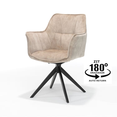 Esszimmerstuhl Magnus - Drehbar - Samt Beige