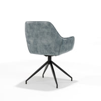 RV Design Eetkamerstoel Romeo - Draaibaar - Velvet Lichtblauw - Mooier Thuis