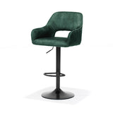 Barkruk Katy - Velvet Hunter groen - 52 cm breed - Mooier Thuis
