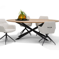 RV Design Eetkamerstoel Toscane - Draaibaar - Stof Naturel - Mooier Thuis