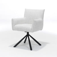 RV Design Eetkamerstoel Focus - Draaibaar - Stof Naturel - Mooier Thuis