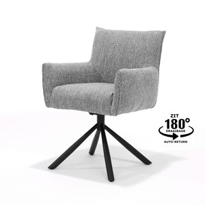 Esszimmerstuhl Focus - Drehfunktion - Stoff Grau