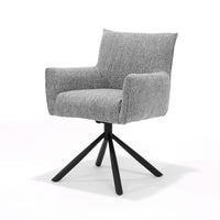 RV Design Eetkamerstoel Focus - Draaibaar - Stof Grijs - Mooier Thuis