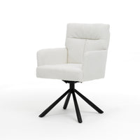 RV Design Eetkamerstoel Fresco - Draaibaar - Bouclé Ivoor - Mooier Thuis