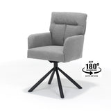 Eetkamerstoel Fresco - Draaibaar - Bouclé Grijs - 64 cm breed - Mooier Thuis