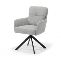 RV Design Eetkamerstoel Fred - Draaibaar - Stof Grijs - Mooier Thuis