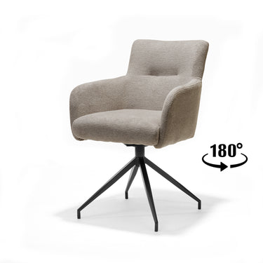 Eetkamerstoel Joey - Draaibaar - Stof Beige