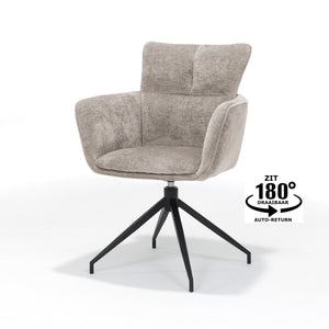 Evan armstoel wit - Perfecte Harmonie - zwart frame