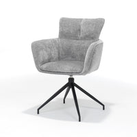 RV Design Eetkamerstoel Evan - Draaibaar - Stof Grijs - Mooier Thuis