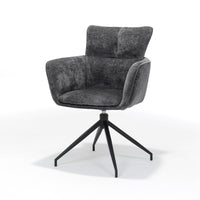 RV Design Eetkamerstoel Evan - Draaibaar - Stof Antraciet - Mooier Thuis