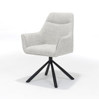 RV Design Eetkamerstoel Boston - Draaibaar - Stof Naturel - Mooier Thuis
