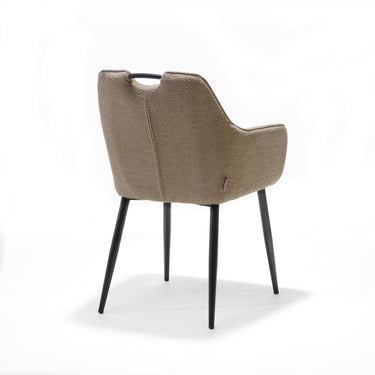 Eetkamerstoel Adele - Stof Taupe met Armleuning