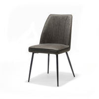 Paula stoel antraciet - Soft - zwart frame
