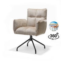Nova armstoel beige - Cremona 14 - zwart frame