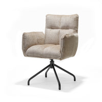 Nova armstoel beige - Cremona 14 - zwart frame