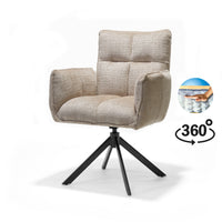 Nova armstoel beige - Cremona 14 - zwart frame