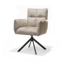 Nova armstoel beige - Cremona 14 - zwart frame