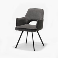 Jody armstoel antraciet - Aragon - zwart frame