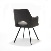 Jody armstoel antraciet - Aragon - zwart frame