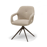 Move armstoel gletsjergrijs - Sahara - anodisch bruin frame