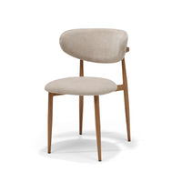 Dalton stoel crème - Vibe 06 - eiken naturel frame