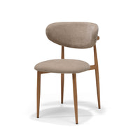 Dalton stoel taupe - Vibe 21 - eiken naturel frame