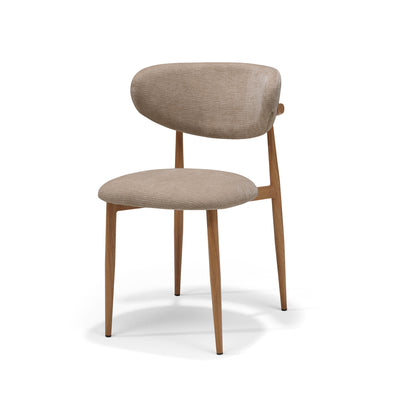 Dalton stoel taupe - Vibe 21 - eiken naturel frame