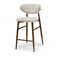 Dalton barkruk crème - Vibe 06 - notenkleur frame