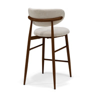 Dalton barkruk crème - Vibe 06 - notenkleur frame