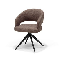 Swing armstoel bruin - Leo - zwart frame