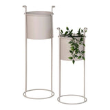 Rabo Bloemenstandaard van staal 2 stuks - zand - 20/25 cm breed - Mooier Thuis