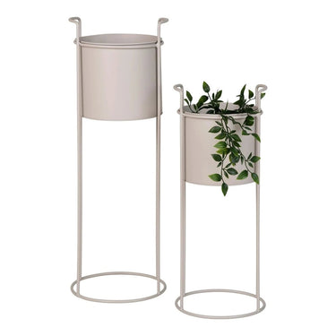 Rabo Stahl-Blumenständer, 2-teilig – sandfarben