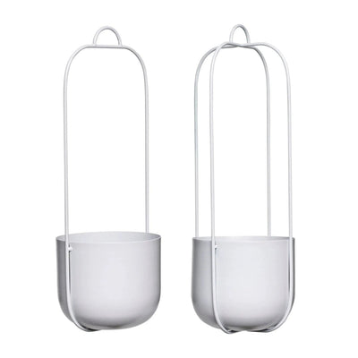 Lotus hangpotten lichtgrijs (set van 2)