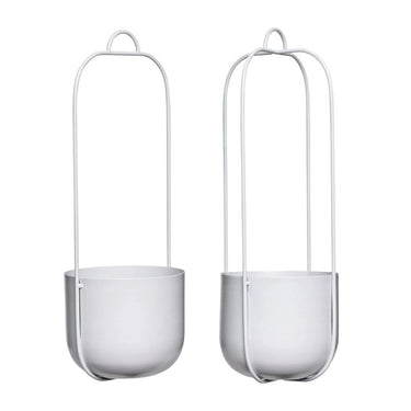 Lotus hangpotten lichtgrijs (set van 2)