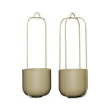 Lotus hangpotten khaki (set van 2) hangende bloempot - kaki en beige - Mooier Thuis