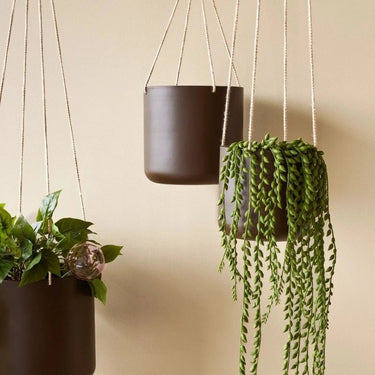 Bloom grote bruine hangpotten (set van 3)