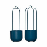 Lotus Hangpotten Petrol (set van 2) hangende bloempot - blauw - Mooier Thuis