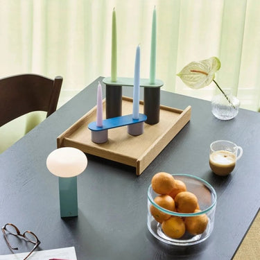 Lage draagbare blauwe lamp