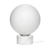 Witte bolvormige vloerlamp - glas en marmer - Mooier Thuis